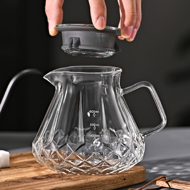 Coffee Tea Decanter - Pour Over Coffee Maker, Glass Coffee