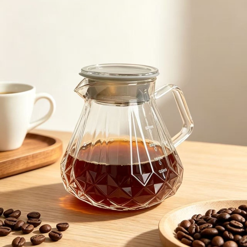 Coffee Tea Decanter - Pour Over Coffee Maker, Glass Coffee