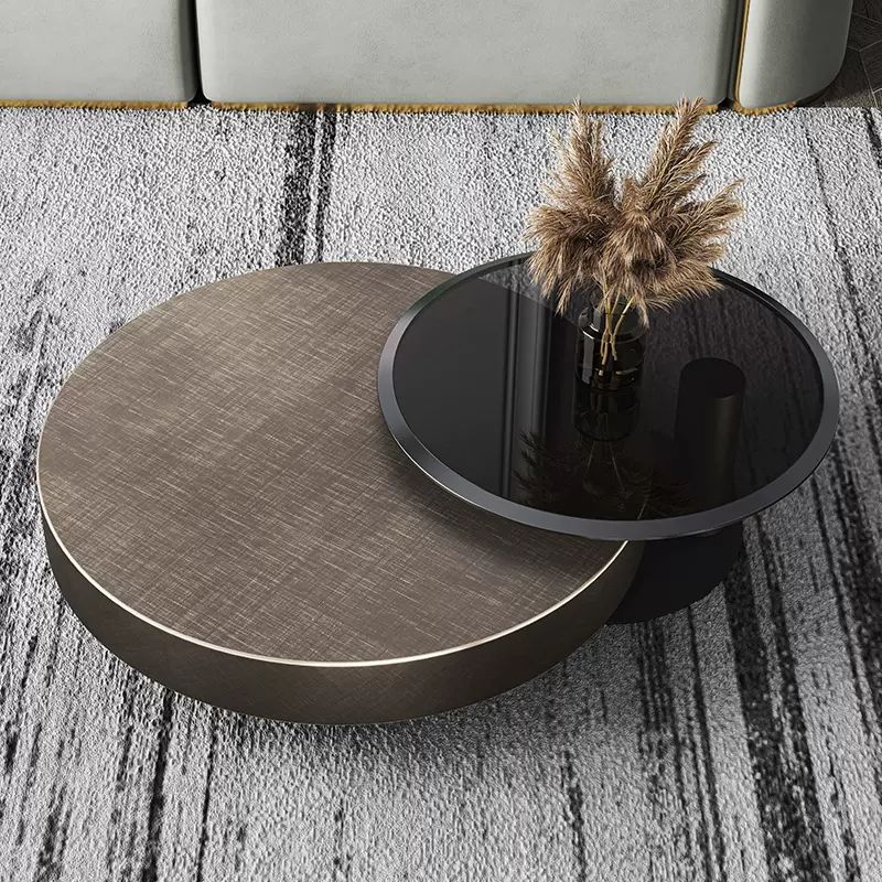 Coffee Tea - Modern Round Stainless Steel Center Side