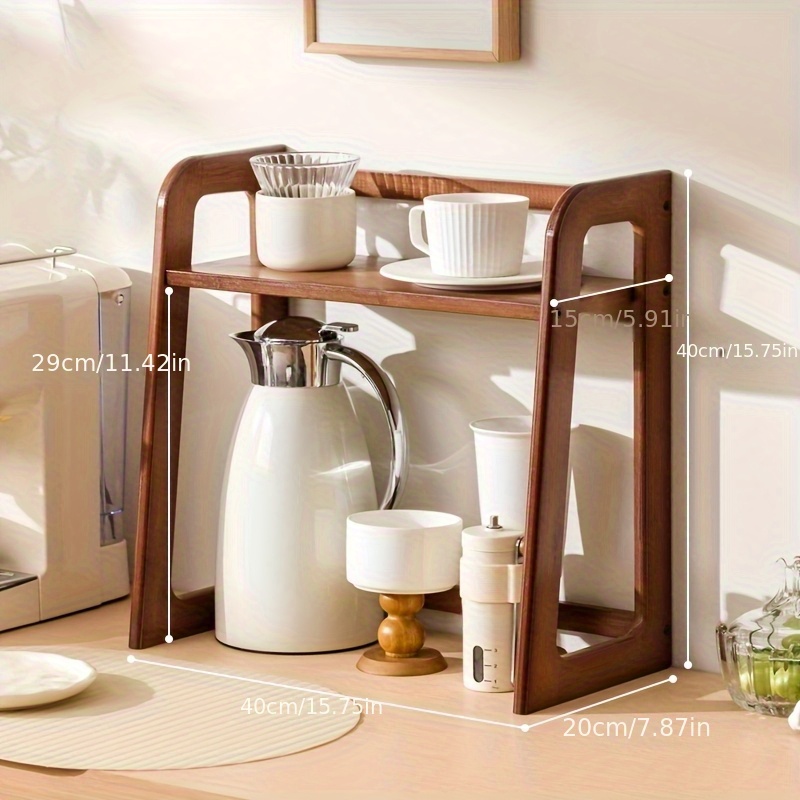 Coffee Tea Station - Cup Holder Storage Rack Desktop Doublelayer
