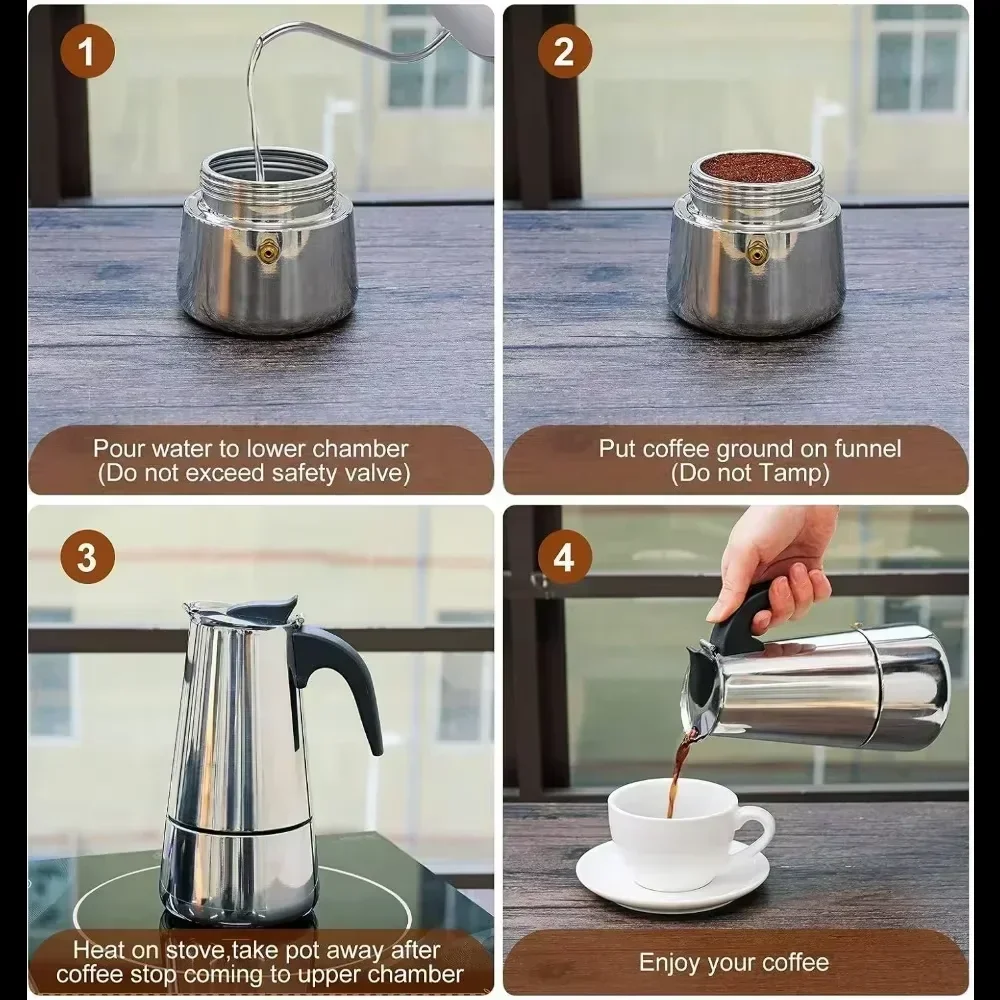 Coffee Maker Moka Pot 50ml-600 - đánh giá và giá Moka Pot Stove