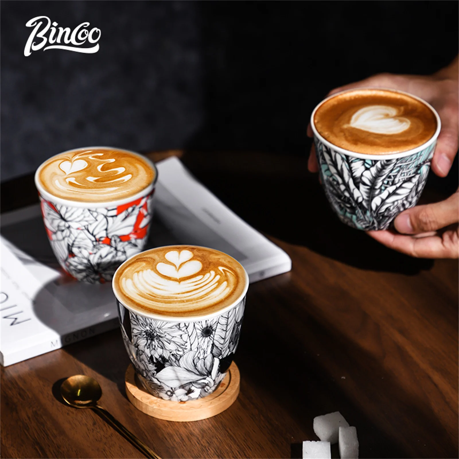 BINCOO Ceramic Coffee Cup Crea - đánh giá và giá Coffee Tea Flower