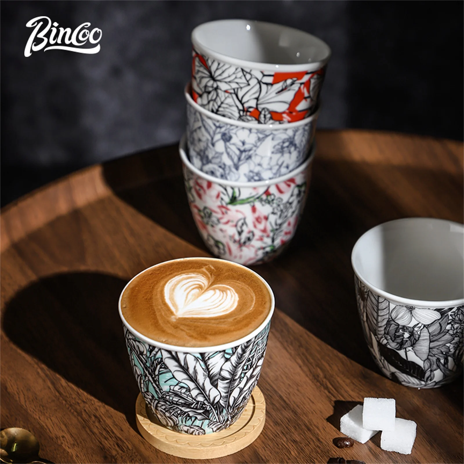 BINCOO Ceramic Coffee Cup Crea - đánh giá và giá Coffee Tea Flower