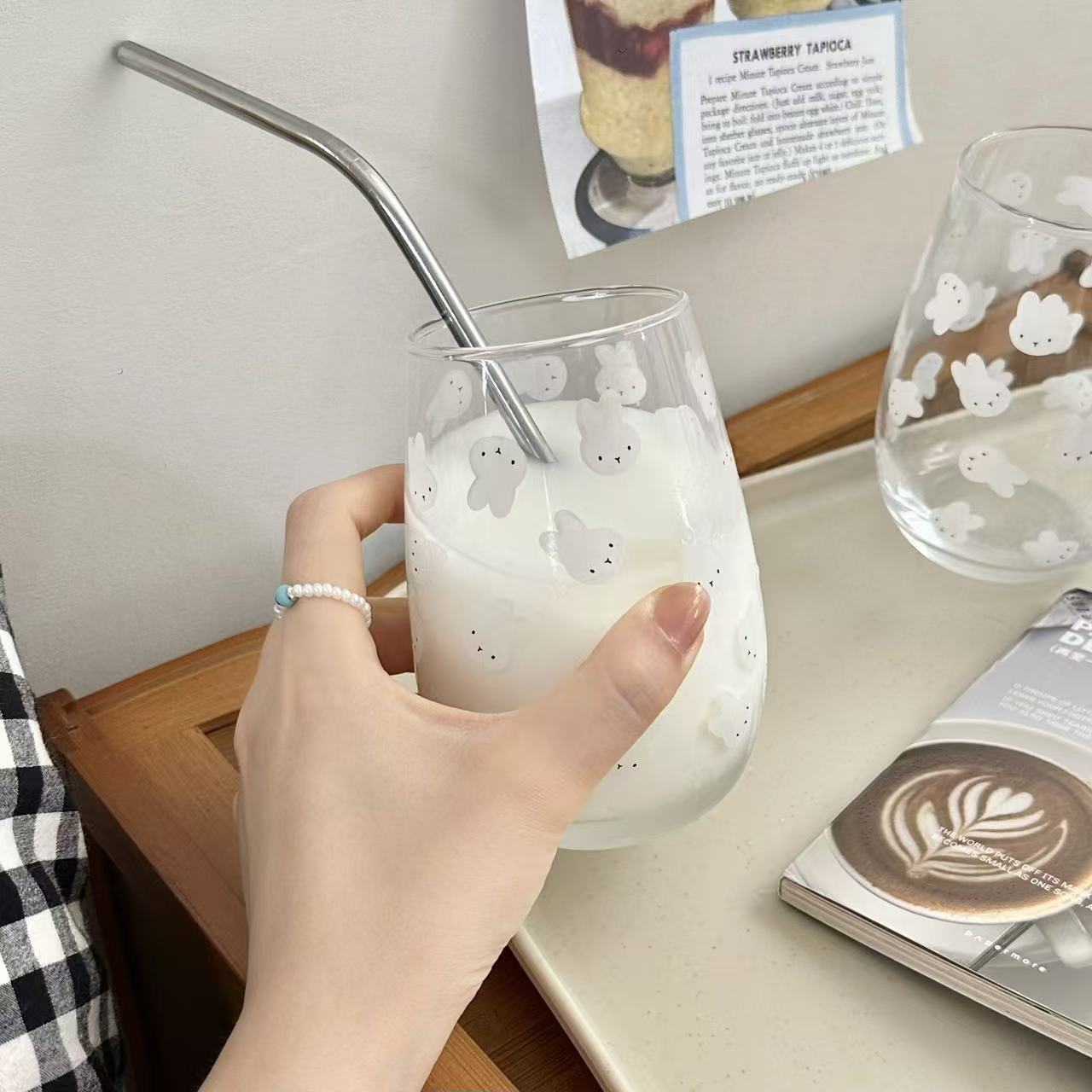 Cute Miffy Rabbit Printed Glas - đánh giá và giá Coffee Tea