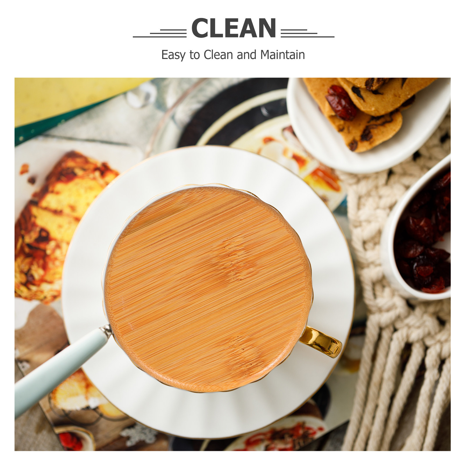4Pcs Bamboo Cup Lids Round Uni - đánh giá và giá Coffee Tea Replacement