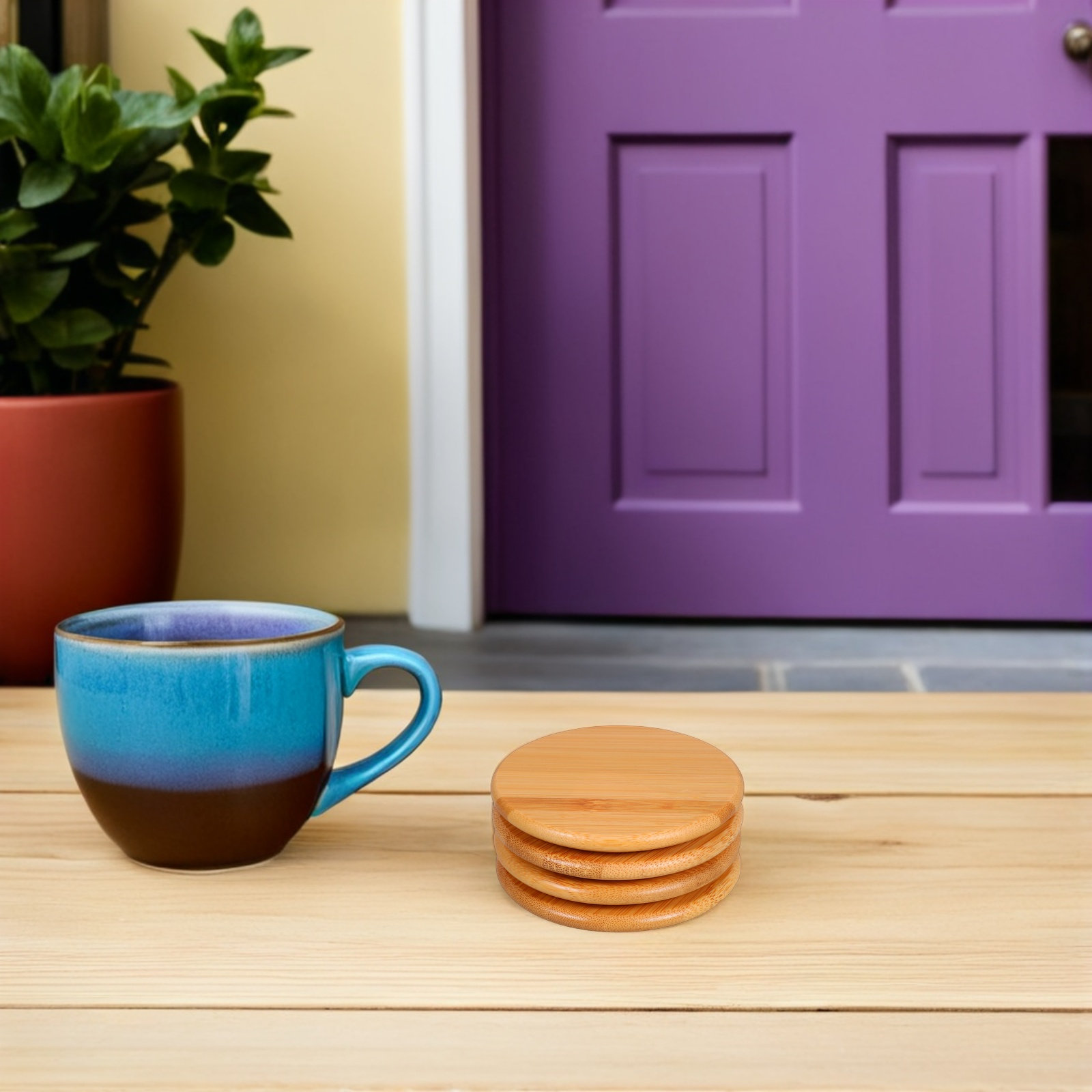 4Pcs Bamboo Cup Lids Round Uni - đánh giá và giá Coffee Tea Replacement