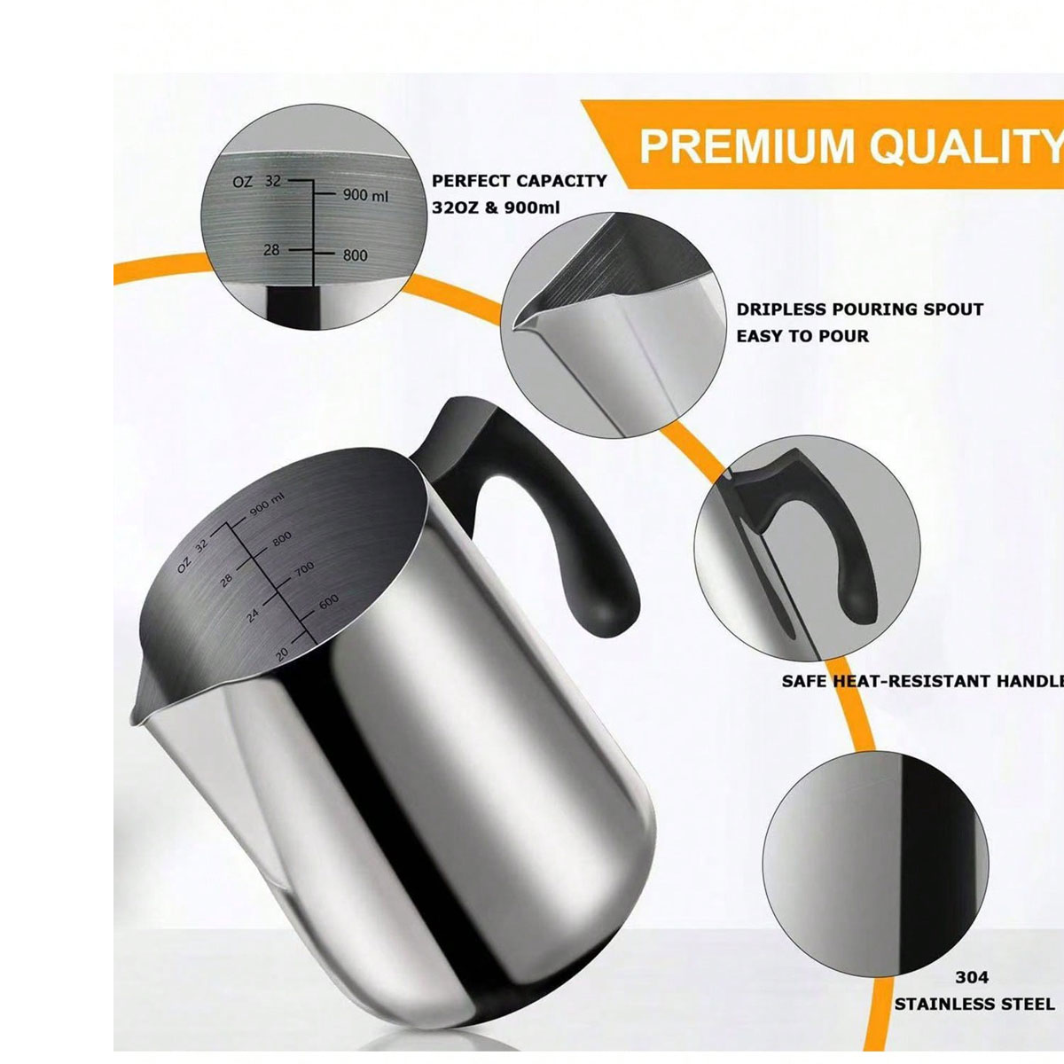 304 Stainless Steel Coffee Lat - đánh giá và giá Barista Milk Jug