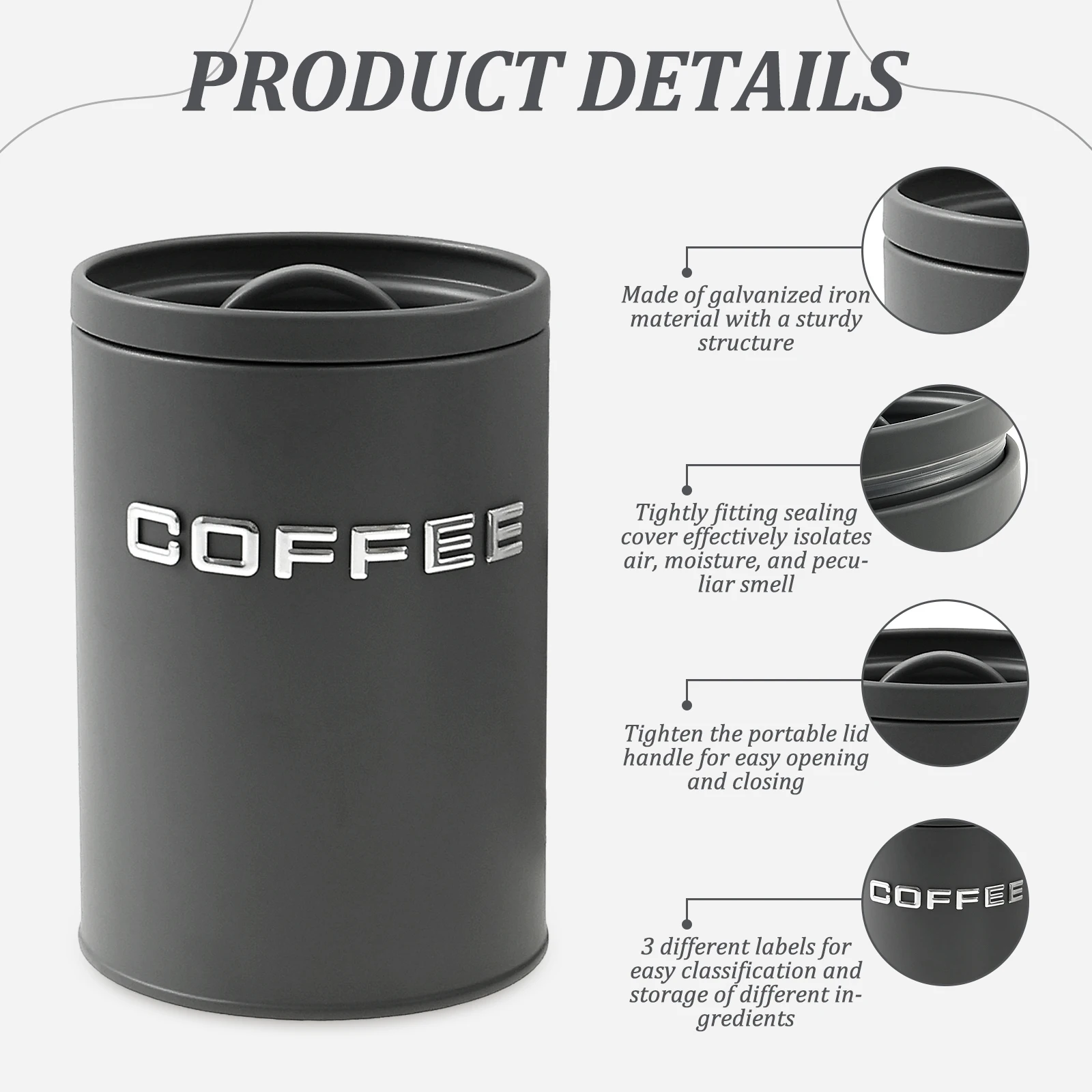 3 Pcs Tea Coffee Sugar Caniste - đánh giá và giá Coffee Tea Sugar Canister Set