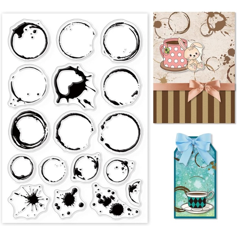 1Sheet Tea Stains Clear Stamp  - đánh giá và giá Coffee X Tea