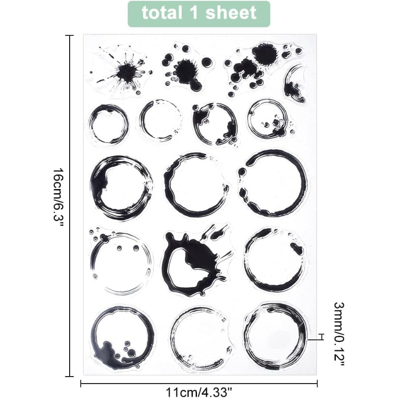 1Sheet Tea Stains Clear Stamp  - đánh giá và giá Coffee X Tea