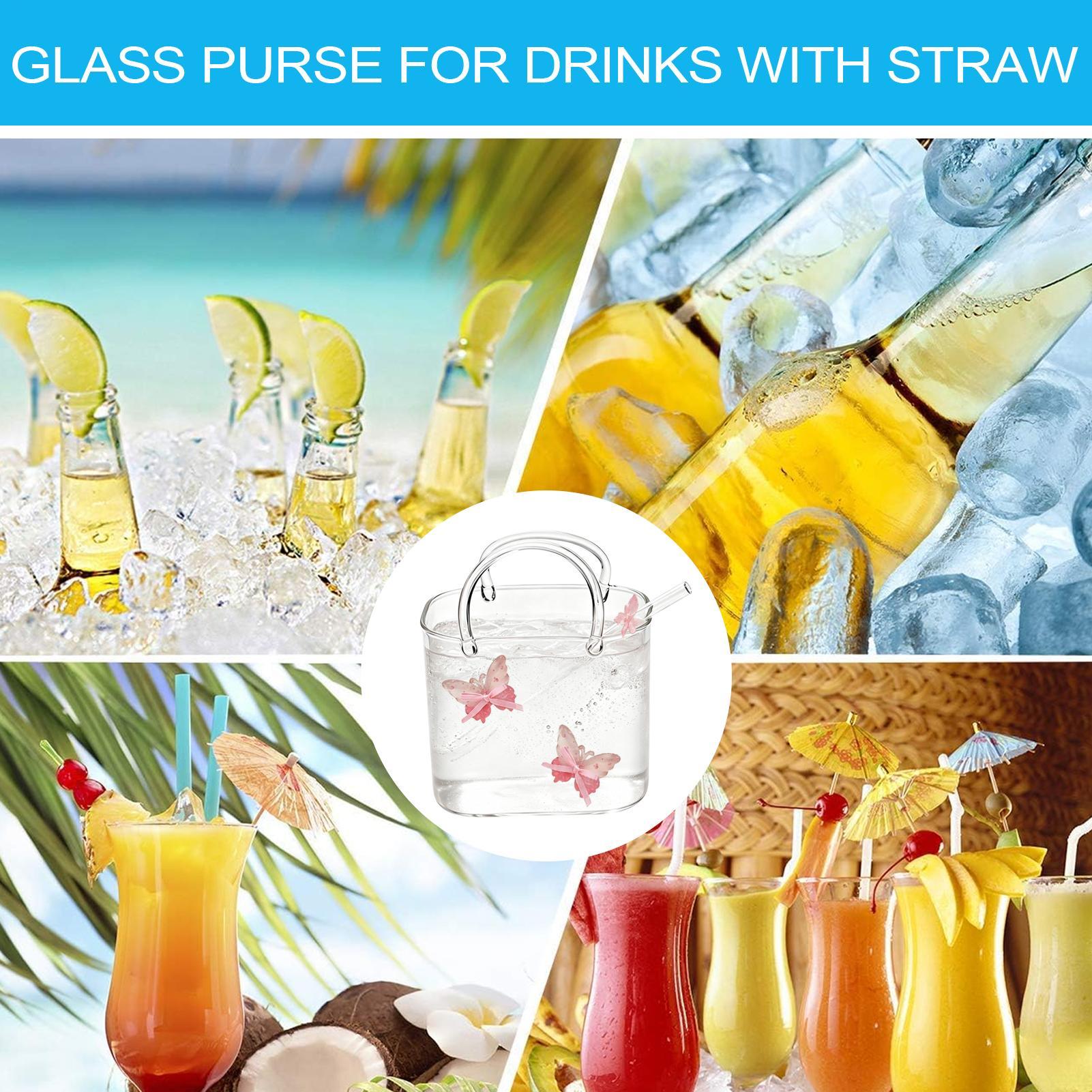Purse Drinking Glass With Stra - đánh giá và giá Coffee Tea Flower